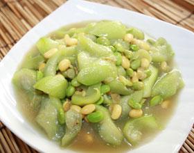 丝瓜青豆做法