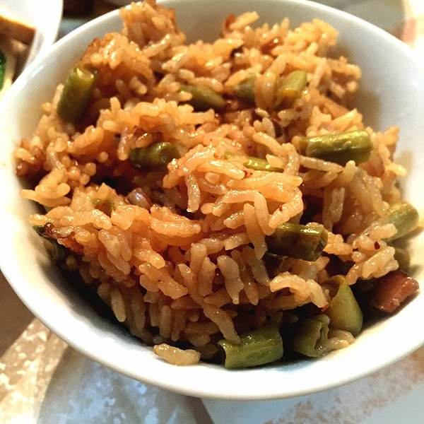 扁豆肉丁饭的做法
