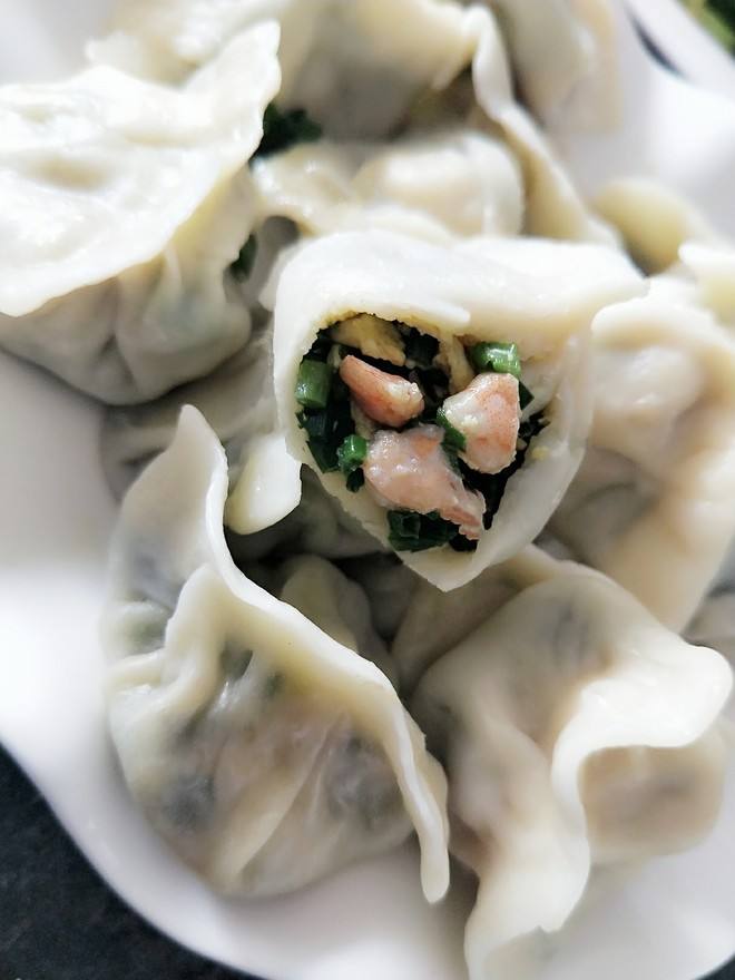 韭菜虾仁鸡蛋饺子馅的做法