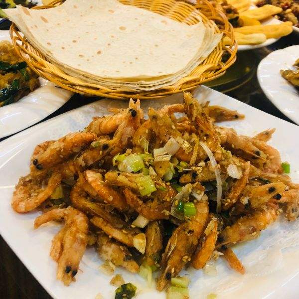 煎饼河虾做法